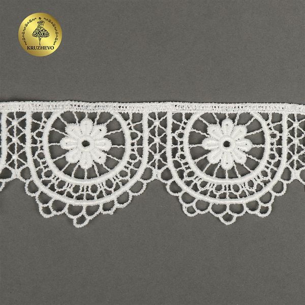 Кружево гипюр (плетёное) 45 мм, 0797 цв.01 белый уп.13,7м, Kruzhevo