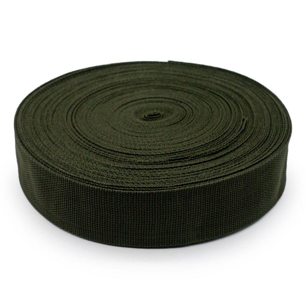 Стропа (ременная лента) 50 мм / 25 метров, толщ. 1.0 мм, [27.5 г/пог.м], 100% п/п, хаки, 4150