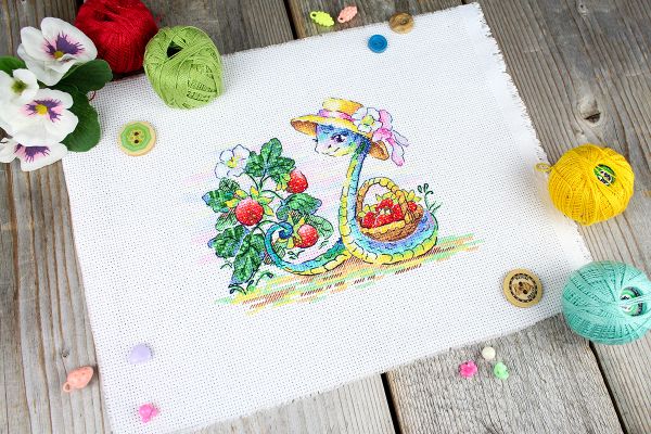 Набор для вышивания нитками МП Студия М-792, Ягодный урожай, 13х19 см