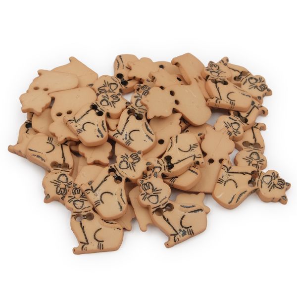 Украшения декоративные пуговицы Котик, 34 мм (098), 36 шт