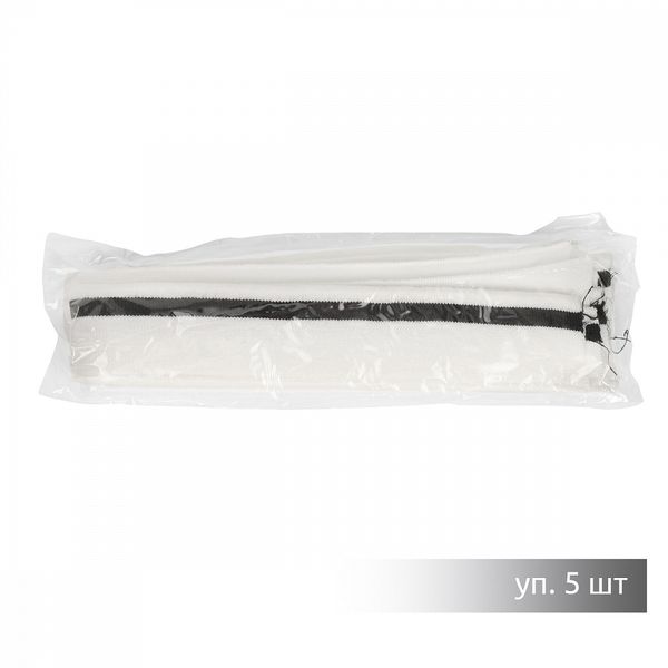 Подвяз (довяз) трикотажный 3.5х80 см, белый с черной полосой, 100% п/э, 5 штук