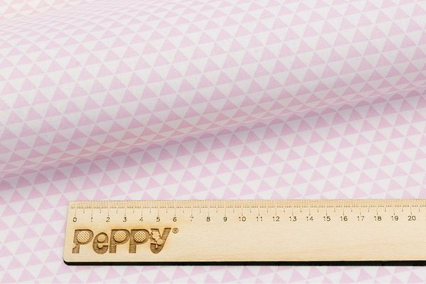 Ткань для пэчворка Peppy Бабушкин сундучок, рулон 112 см / 5 метров, БС-45 треугольники розовый, Peppy