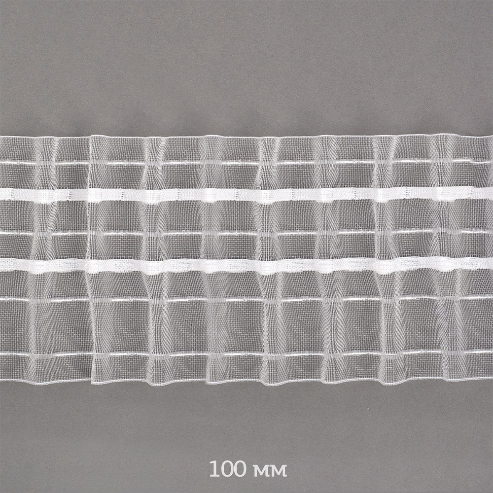Лента шторная 100 мм, сборка: универсальная арт.1090 цв. прозрачный 10м