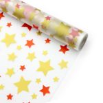 Пленка матовая Звезды 70см*10 м (красный/золото) 4932