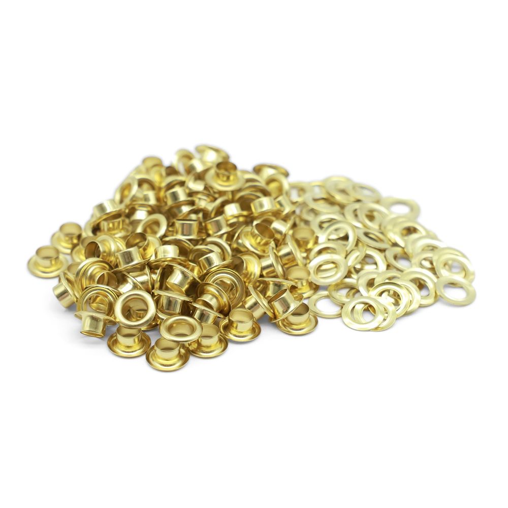 Люверсы металл ⌀_5.0 мм (внутр.), золото, 100 шт, BIG