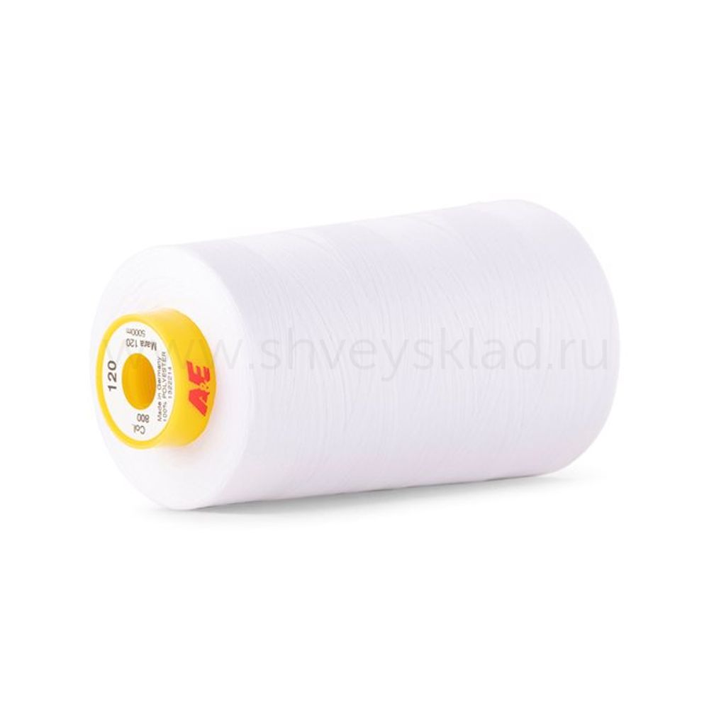 Нитка универсальная Gutermann Mara 120/2, 5000 м, 700185_00, 800 белый (Arta 001), 1 катушка