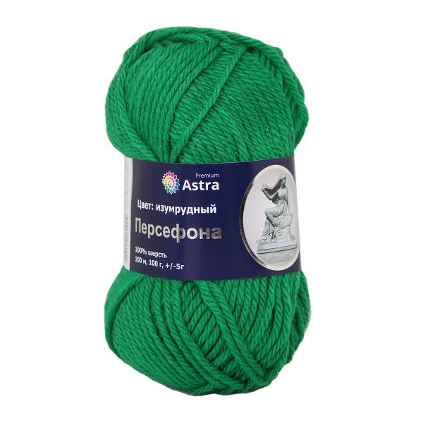 Пряжа Astra Premium (Астра Премиум) Персефона / уп.3 мот. по 100 г, 100 м, 05 изумрудный