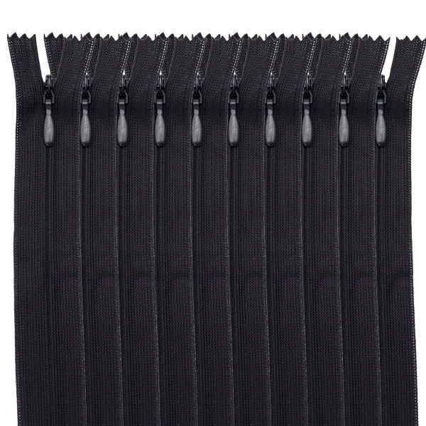 Молния потайная (скрытая) Т3 (3 мм) 1 зам., н/раз., 20 см, черный, 31200 / 20, 10 шт