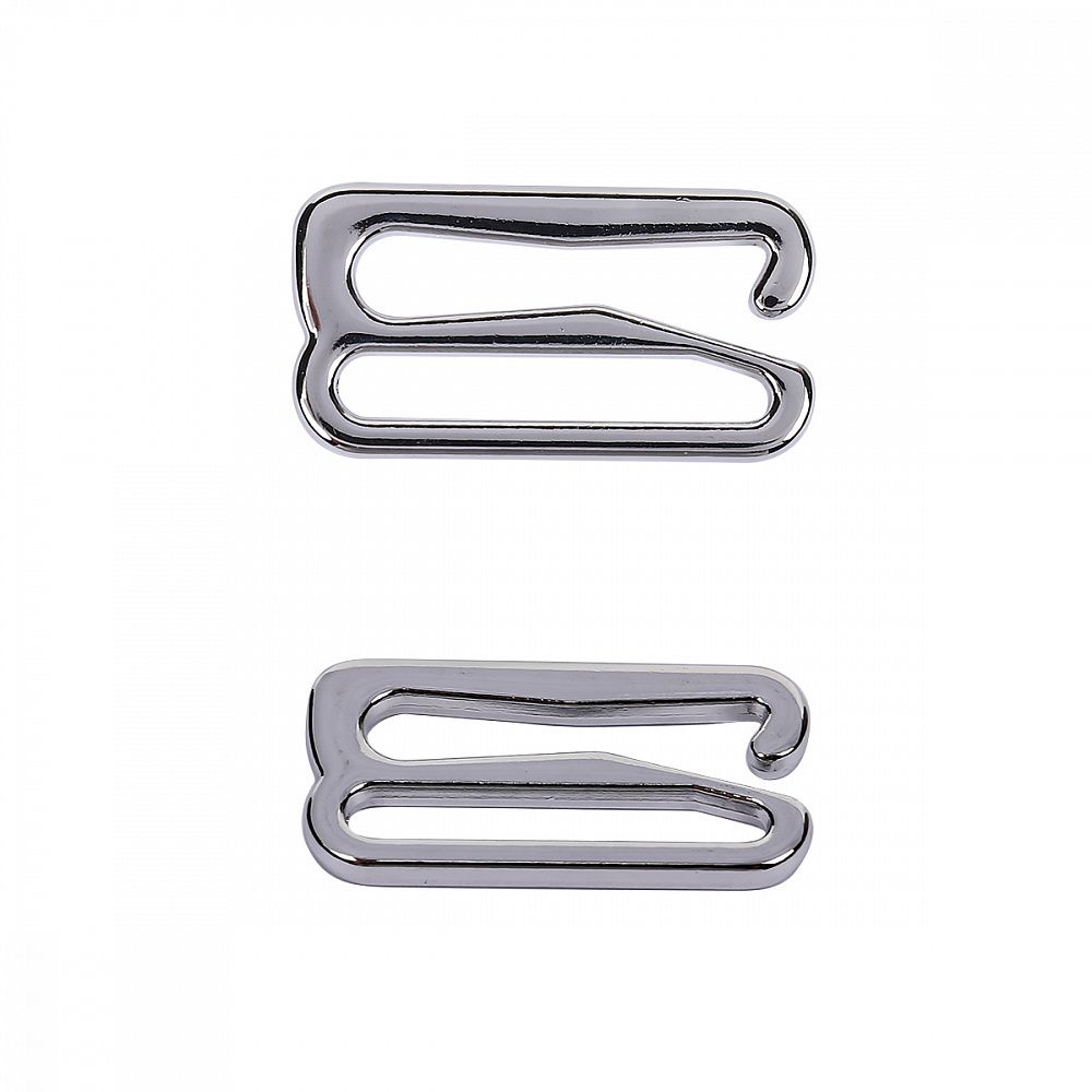 Крючки для бюстгальтера металл 15.0 мм, 915 цв.никель, уп.100 шт