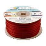 Лента репсовая (в рубчик) 3.0 мм / 91.44 метра, 051 красный, Gamma GR-03
