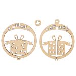 Подвеска объемная Новогодняя фанера ⌀6.38 смх7.48 см, Домик, Mr.Carving КЛ-13