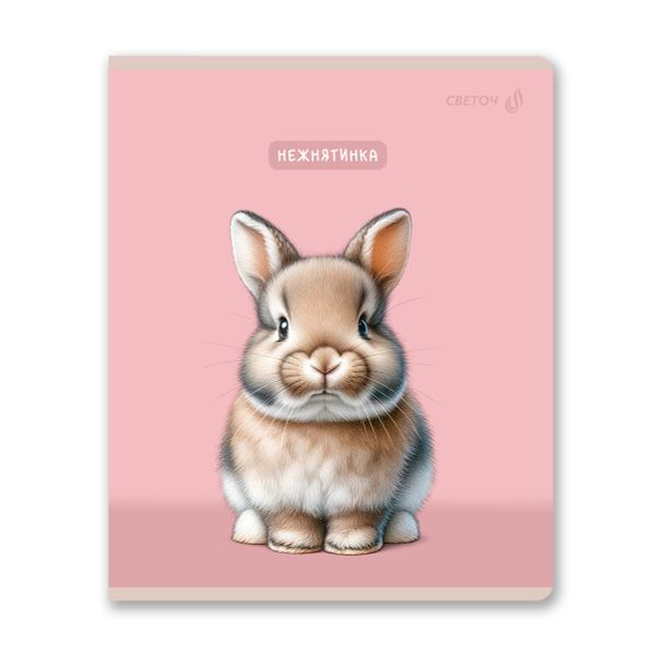 Тетрадь ученическая общая, твин лак A5 60 л. на скобе 65 г/м², белизна 100% 10 шт клетка, 01521 Ушастик, Светоч Т201