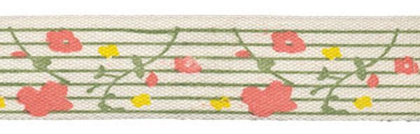 Лента хлопок с рисунком 16.0 мм / 5 шт по 3 метра, F6_085/0260/020 Цветочки, CLP-163 Gamma