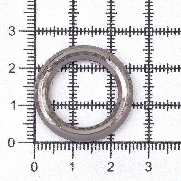Кольцо литое металл in ⌀18 мм (25 мм внешн.), граненое (Pewter олово (чер.никель)), 4 шт, MB199