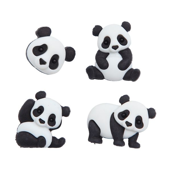 Украшения пуговицы декоративные фигурки Семейство панд пластик, 5 штак, Dress It Up