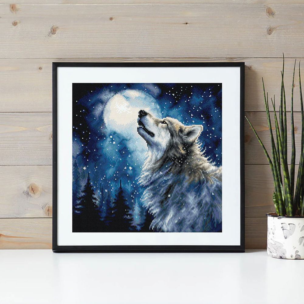 Набор для вышивания нитками LetiStitch L9923, Полуночный снегопад 24х24см