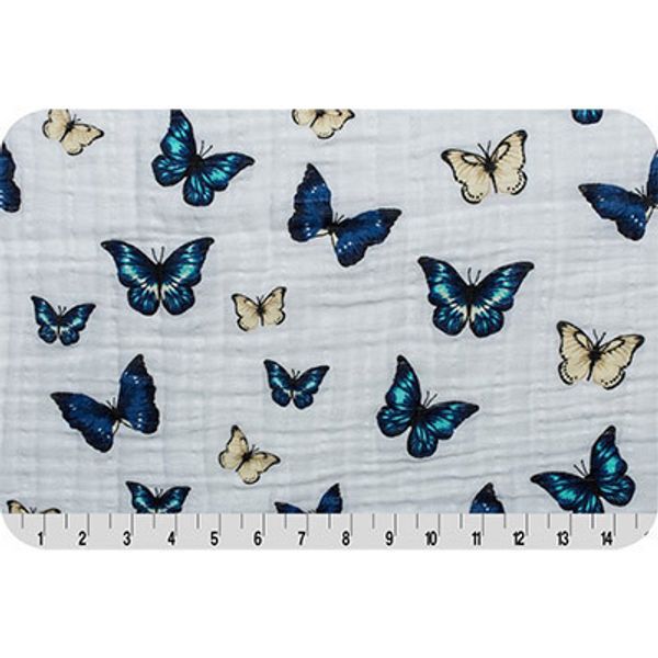 Ткань для пэчворка Peppy Embrace (марлевка), отрез 100х125 см, 120 г/м², empapillions royal, Shannon Fabrics