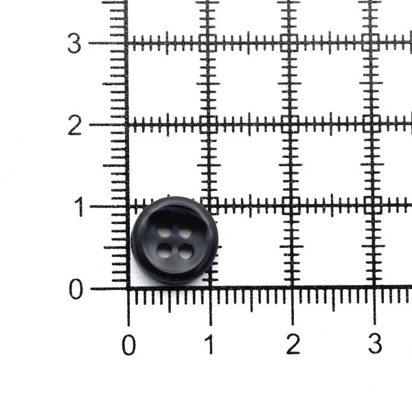 Пуговицы 4 прокола 17L (10,5мм), пластик (Blk-02 черный), 72 шт, CN 2801
