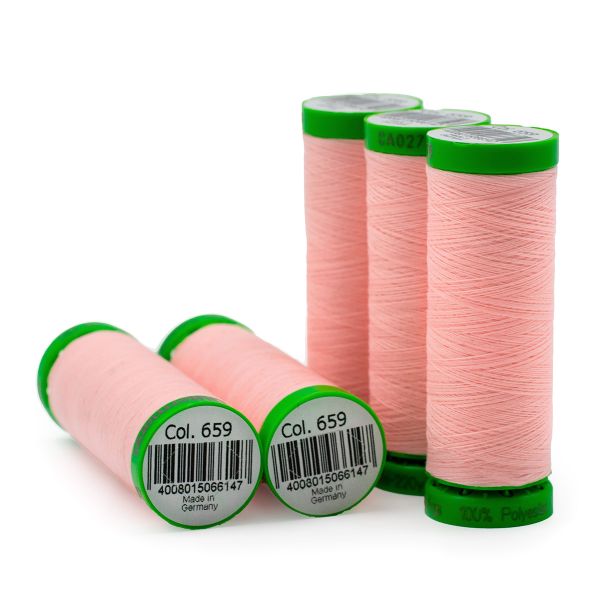 Нитки для тонких тканей Gutermann Extra Fine 150, 200м, 659 св.персиково-розовый, 5 катушек