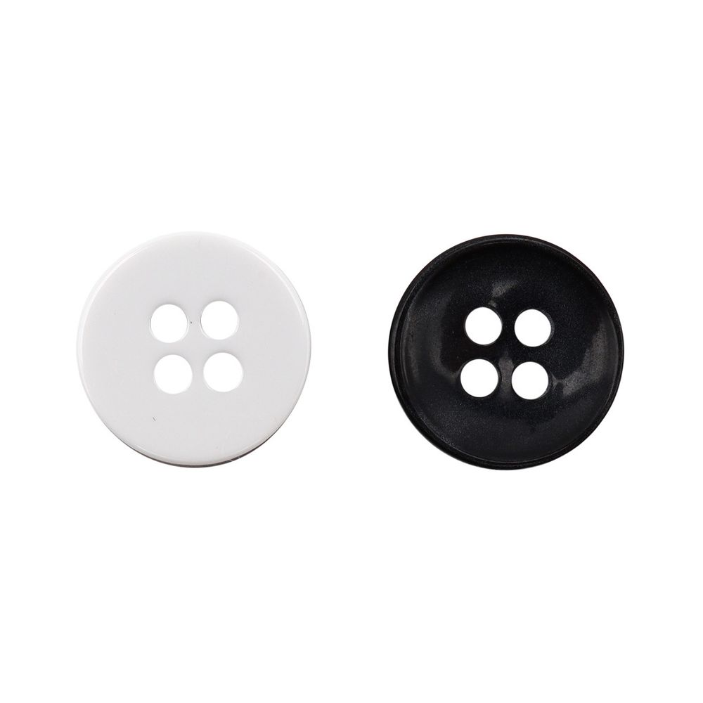 Пуговицы 4 прокола 18L (11мм), (Black черный) CB, 72 шт