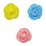 Цветочек-розочка из фоамирана 38 мм, микс №18, 3 цвета, 30 шт