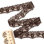 Кружево на сетке 23 мм, 6,8 м (±4 см), 078 коричневый