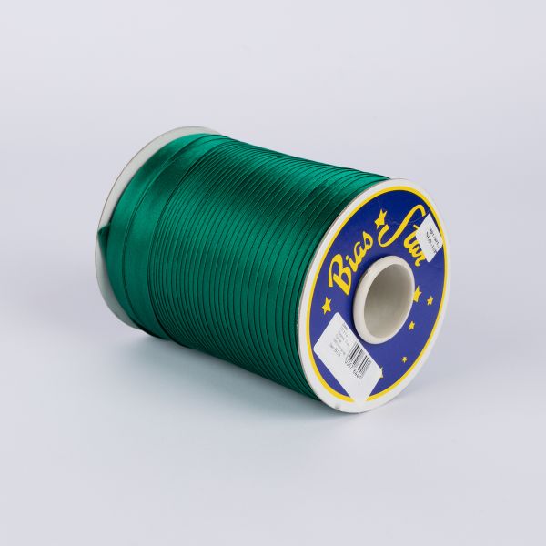 Косая бейка атласная 15 мм / 132±1 метра, В156 зеленый, NGK-15P