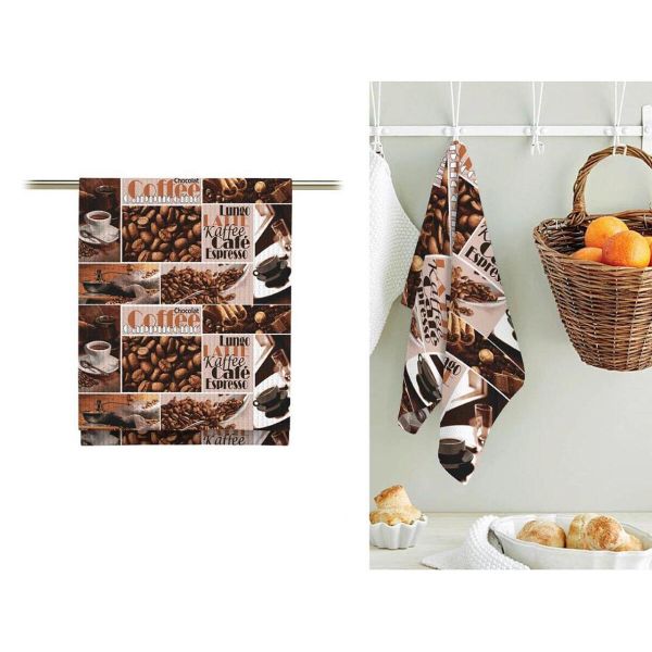 Полотно вафельное набивное арт 60 рис 5359 вид 1 Кофе 50х50см, Astra&Craft