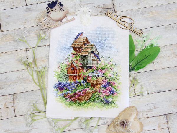 Набор для вышивания нитками МП Студия (Акварель), Весёлые соседи, 21х16 см