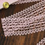 Кружево вязаное (тесьма) 25 мм / 10 метров, D1002, тонкая нить, цв.F133 розовый, Kruzhevo