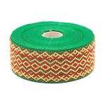 Лента (тесьма) жаккардовая 50.0 мм / 25±1 метров, рис. 9433, (зеленый) С3379Г17