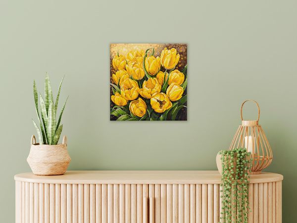 Алмазная (кристальная) мозаика Фрея ALPD-244, на подрамнике Тюльпаны в цвету, 40х40 см