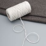 Шпагат джутовый ⌀1.4 мм / 100 метров (100 г), 2-ниточный, 1200 текс, евробобина, белый