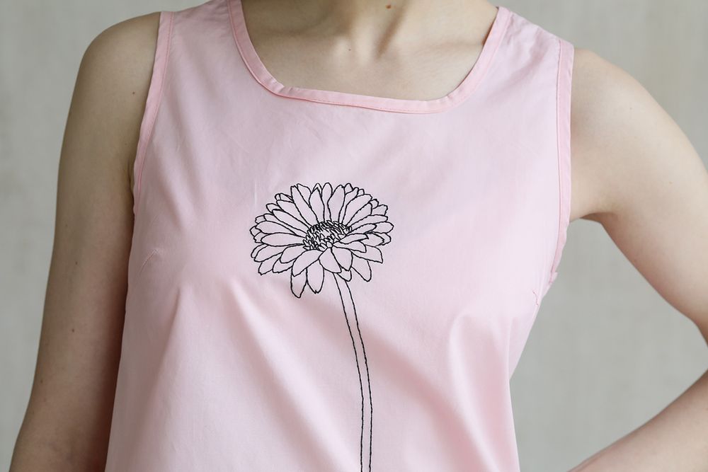 Набор для вышивания нитками Panna, Живая картина, Гербера, 12х34 см