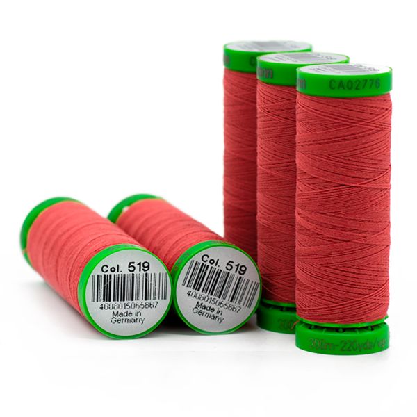 Нитки для тонких тканей Gutermann Extra Fine 150, 200м, 519 т.лососевый, 5 катушек