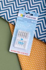 Иглы для швейных машин базовые универсальные 130/705 H, №90, 5 игл, М, Gamma NU №90