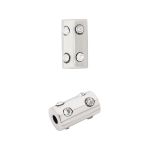 Наконечник для шнура металл Цилиндр со стразами ⌀2,5/4,5 мм, 14,5х8 мм (никель), 20 шт