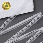 Кружево отделочное в стиле "трикотаж" 10 мм, 1665 цв.01 белый, 27.4 м