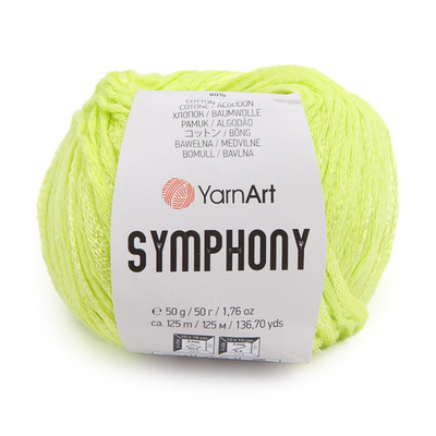 Пряжа YarnArt (ЯрнАрт) Symphony / уп.10 мот. по 50 г, 125 м, 2121 светло-салатовый