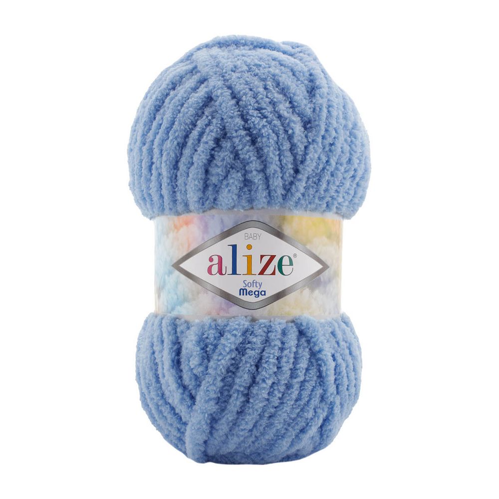 Пряжа Alize (Ализе) Softy Mega / уп.5 мот. по 100 г, 70м, 374 голубой меланж