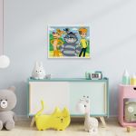 Картина по номерам Фрея, Союзмультфильм. Компания из Простоквашино, на картоне, 40х30 см