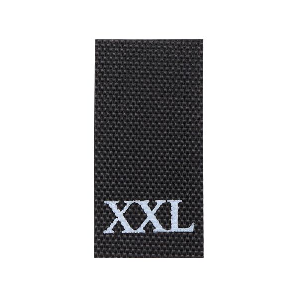 Этикетка-размерник 10х20мм, 100 шт/упак, черный фон/белый шрифт (MN) (XXL)