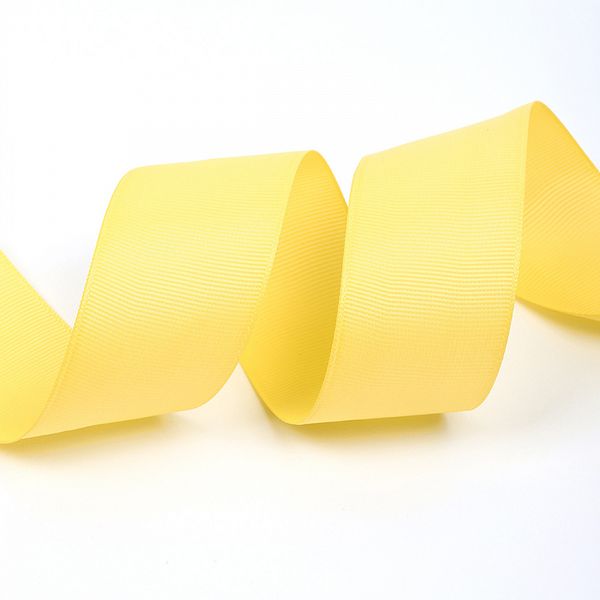 Лента репсовая (в рубчик) 38.0 мм, 640 желтый, уп. 27,4м