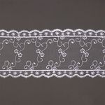 Кружево на сетке широкое 120 мм, цв.01 белый, уп.13.7м, Kruzhevo