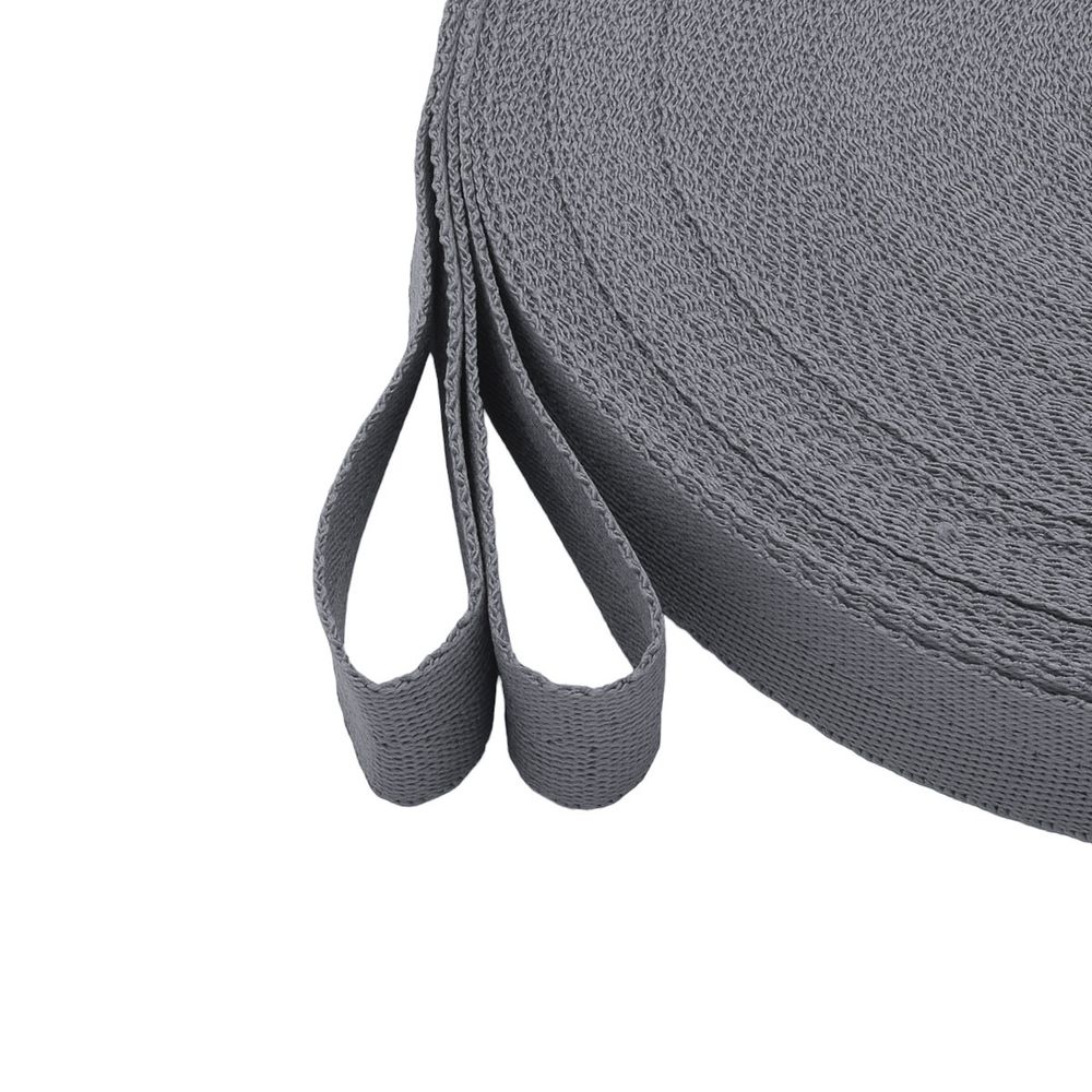 Тесьма (лента) киперная 20 мм / 50 метров, 6 г/м, 100% полиэфир, 15 серый