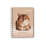 Записная книжка с твердым переплетом, матовая ламинация + выборочный лак, на гребне A6 120 л. 4 шт клетка, Затискаю-замурчу 01594, ЗК224 Светоч