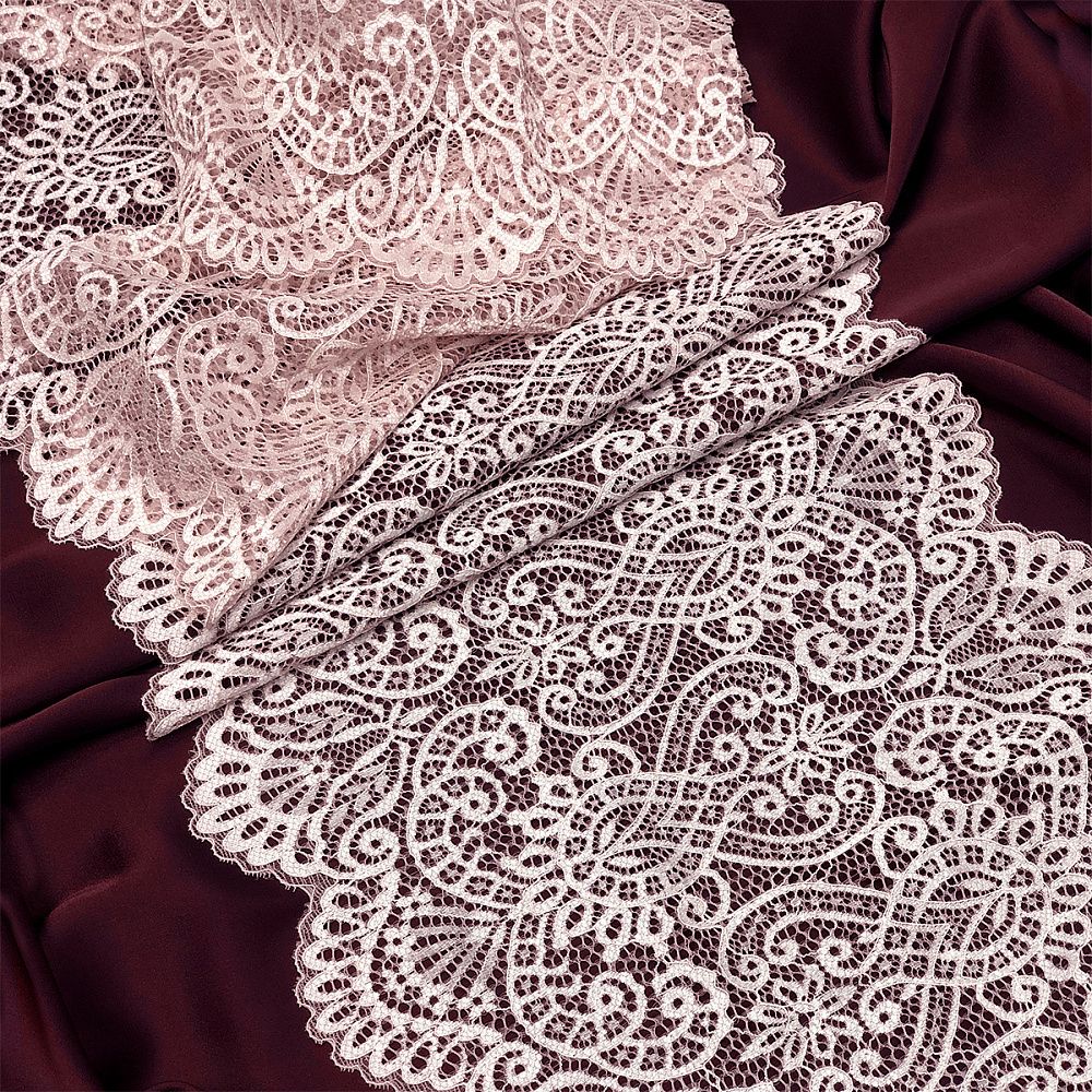 Кружево бельевое эластичное 225 мм / 3 м, 40992 цв.003 розовый, Kruzhevo