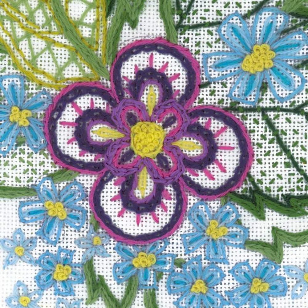 Набор для вышивания нитками Риолис, Этюд с незабудками 15х18 см