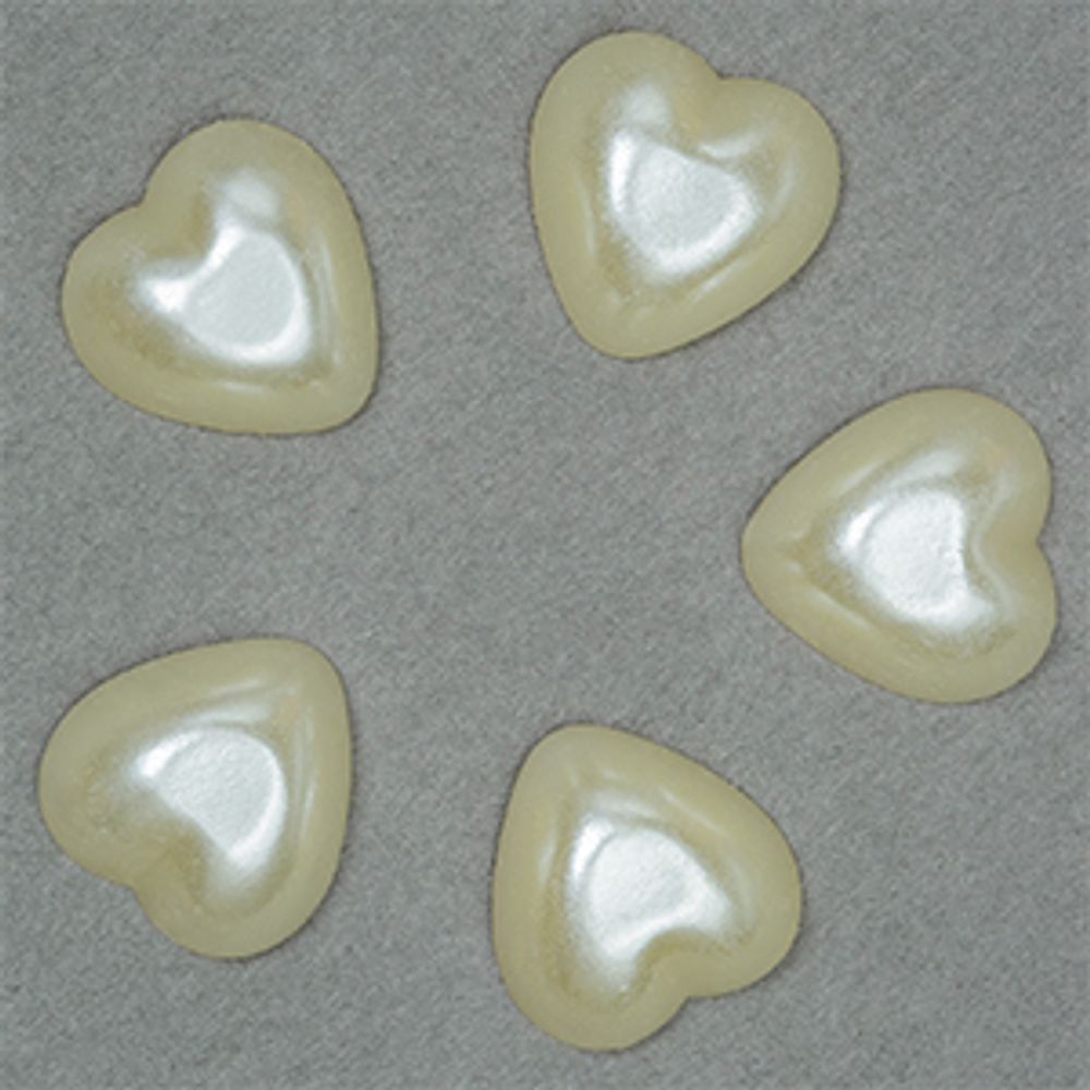 Полужемчужины Перламутр в форме Сердца 14х14 мм цв. 43 молочный упак 20г (~32 шт)