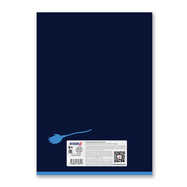 Тетрадь ученическая общая, A4 48 л. на скобе 65 г/м², белизна 100 %, 6 шт, клетка, 01339 Заметки с метлой, Светоч Т152